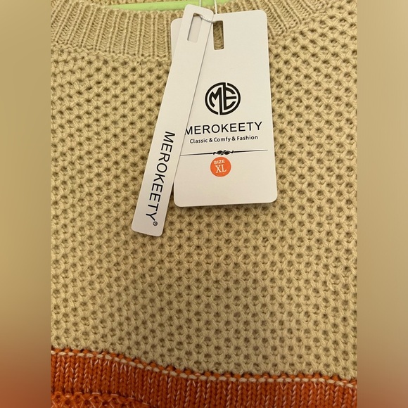 NEW Merokeety colorblock sweater size Xl nwt - Picture 3 of 5
